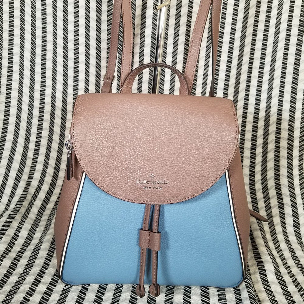 kate Spade Leila Medium Blue Backpack Colorblock - Picture 5 of 13
